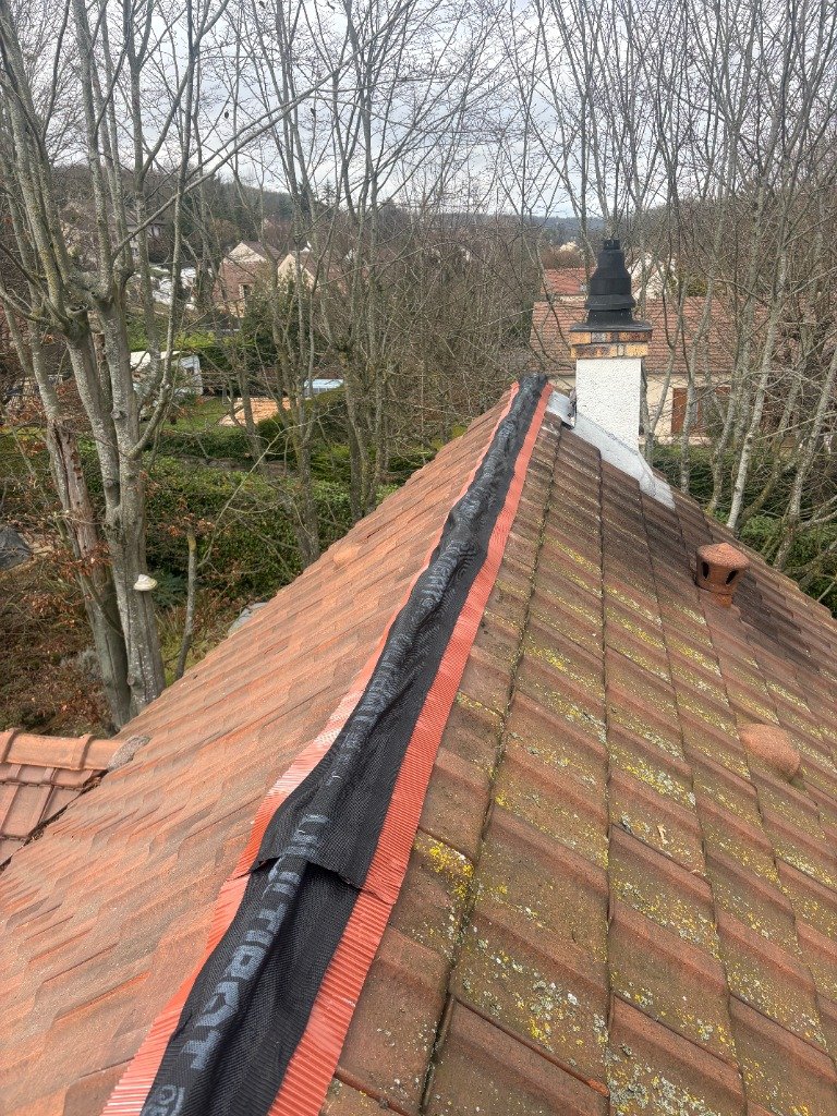 Closoir ventilé de faîtage aération toiture combles
